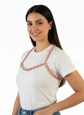 Pink H-Cross Back Chain Overlay