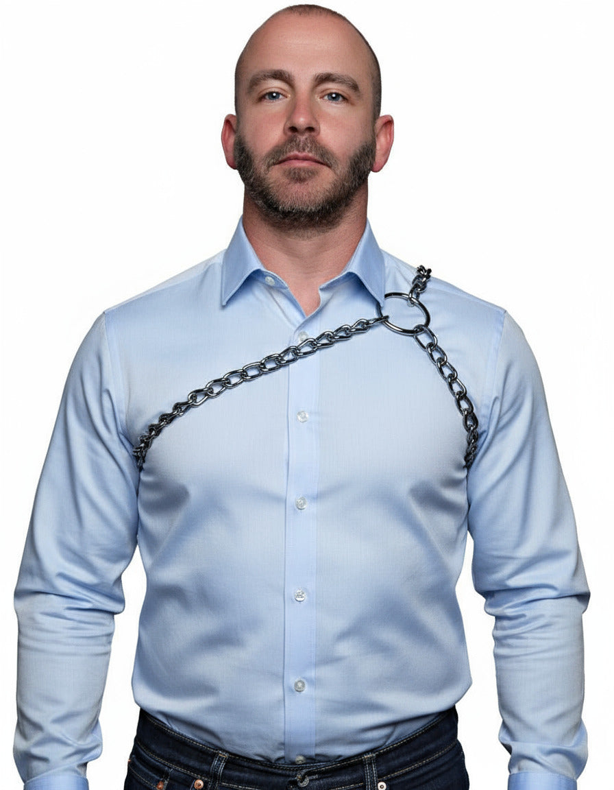 The Gladiator Polished Stainless Steel One Shoulder Harness